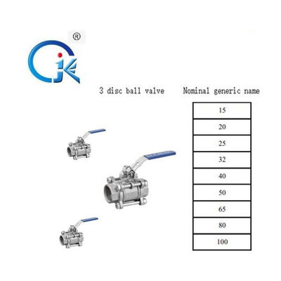 आंतरिक थ्रेड हैंडल बॉल वाल्व स्टेनलेस स्टील वॉटर वाल्व 1000PSI